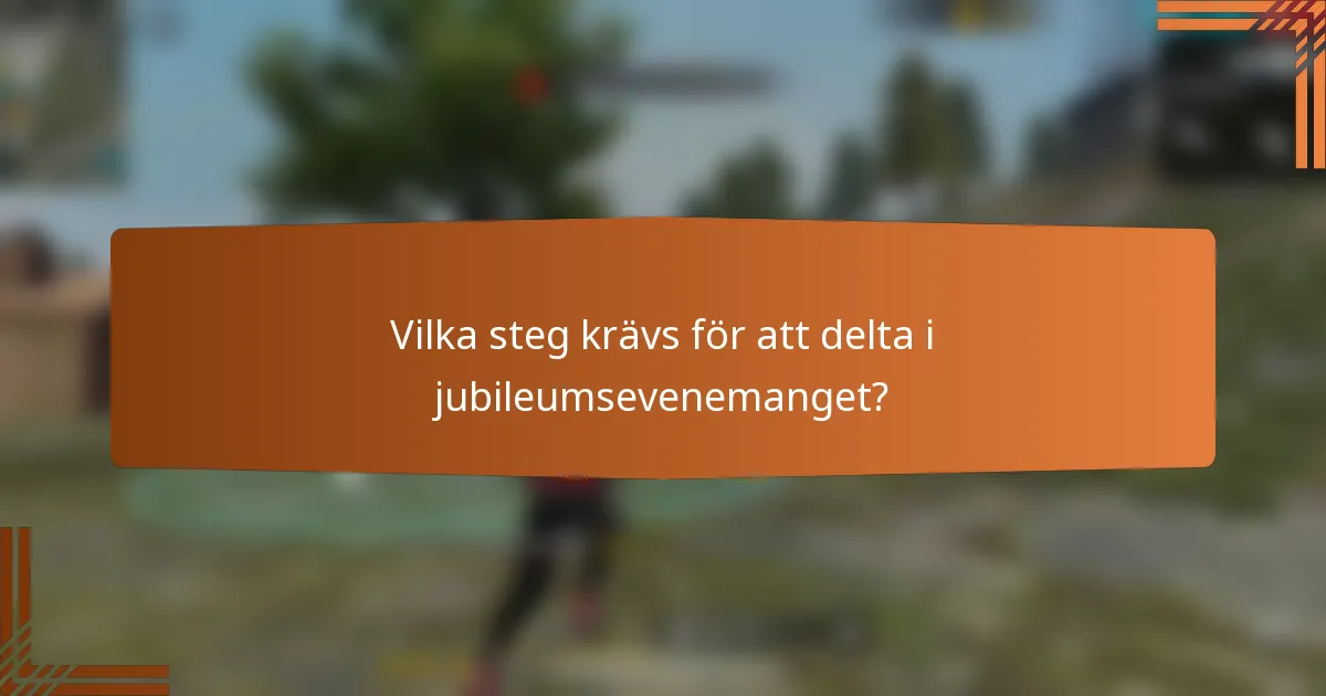 Vilka steg krävs för att delta i jubileumsevenemanget?